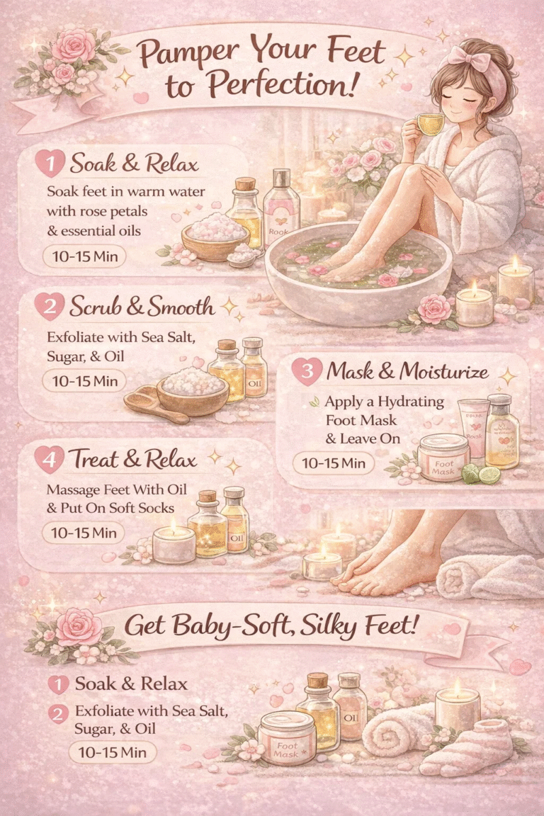 DIY At-Home Foot Spa Routine for Soft Silky Feet  Easy 4-Step Pedicure Guide