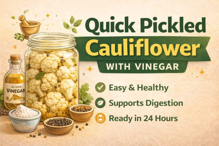Quick Pickled Cauliflower Recipe with Apple Cider Vinegar  Easy Healthy Natural Snack Ideas