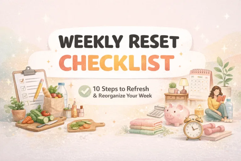 Weekly Reset Checklist for Productivity  Self Care  Aesthetic Daily Routine Sticker