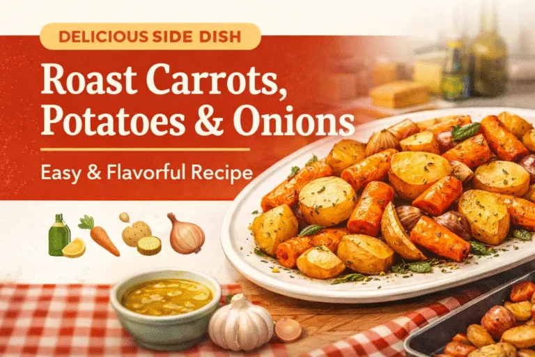 Roasted Carrots, Potatoes  Onions Recipe  Easy Sheet Pan Vegetable Side Dish  Oven Roasted