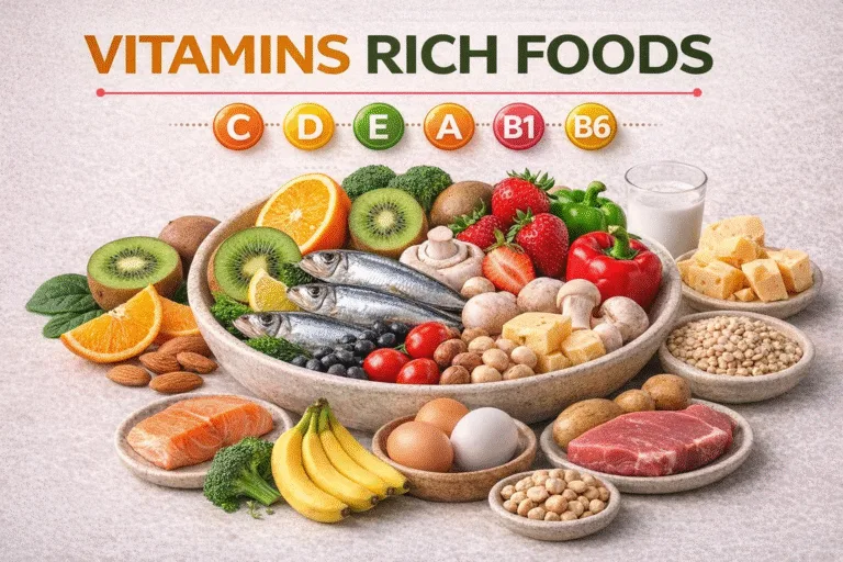 25 Vitamin Rich Foods Guide  Best Sources of Vitamin C, D, E, A  B for a Healthy Diet
