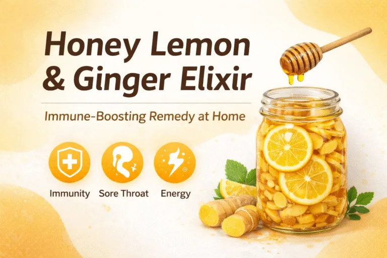 Honey Lemon  Ginger Elixir Recipe for Immunity  Sore Throat Relief