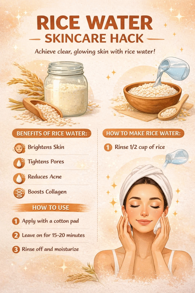 Rice Water Skin Hack for Glowing Skin Natural DIY Face Toner  Brightening Skincare Tip