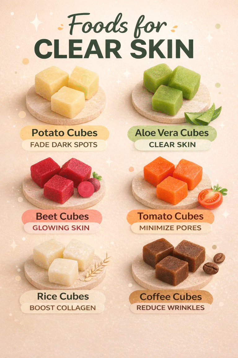 DIY Skincare Ice Cubes for Glowing Skin Potato, Aloe Vera  Rice Recipes