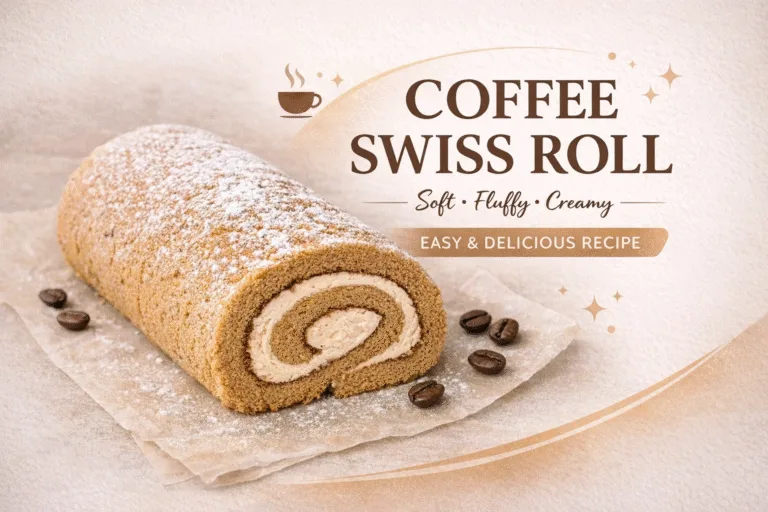 Easy Coffee Swiss Roll Recipe  Soft  Fluffy Homemade Mocha Cake Roll