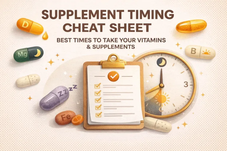 Best Supplement Timing Cheat Sheet  When to Take Vitamins for Maximum Absorption
