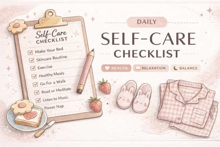 Daily Self-Care Checklist  Glow Up Routine Tracker  Aesthetic Wellness Planner Ideas