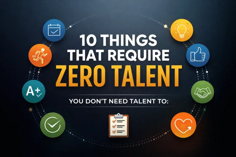 10 Things That Require Zero Talent Motivational Poster  Inspirational Office Wall Art
