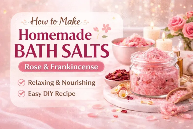 DIY Rose  Frankincense Bath Salt Recipe for Glowing Skin  Luxury Spa Gift Ideas