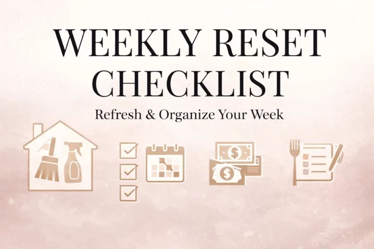 Weekly Reset Checklist Printable  Sunday Reset Routine Planner for Busy Women  Home Basics