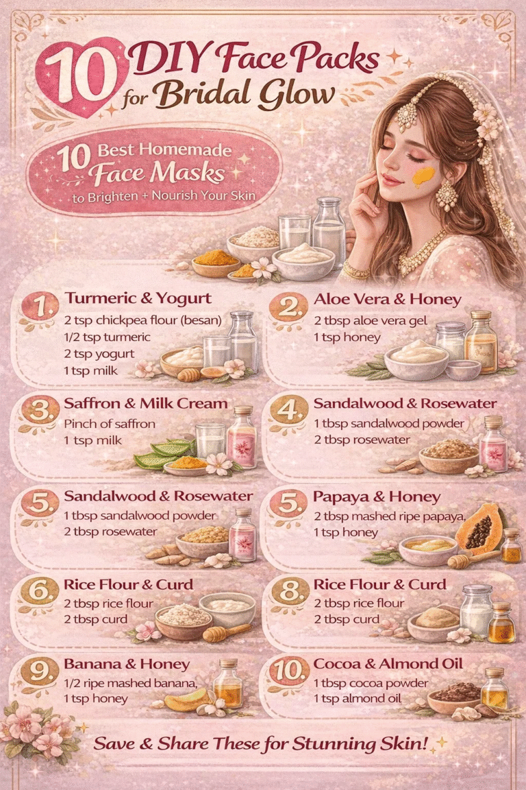 10 DIY Face Packs for Bridal Glow  Homemade Natural Face Masks for Glowing Skin