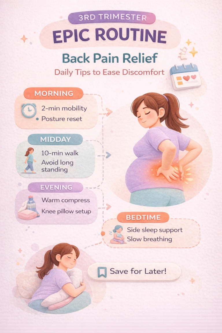 3rd Trimester Back Pain Relief Routine  Pregnancy Back Pain Exercises  Sleep Tips