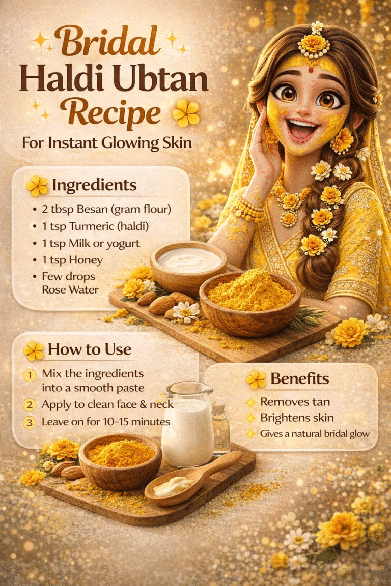 Bridal Haldi Ubtan Recipe DIY Turmeric Besan Face Pack for Instant Glow  Tan Removal