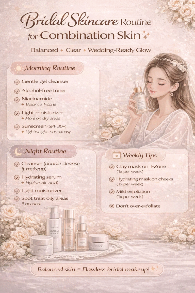 Bridal Skincare for Combination Skin Wedding Glow Guide for Oily T-Zone  Dry Cheeks