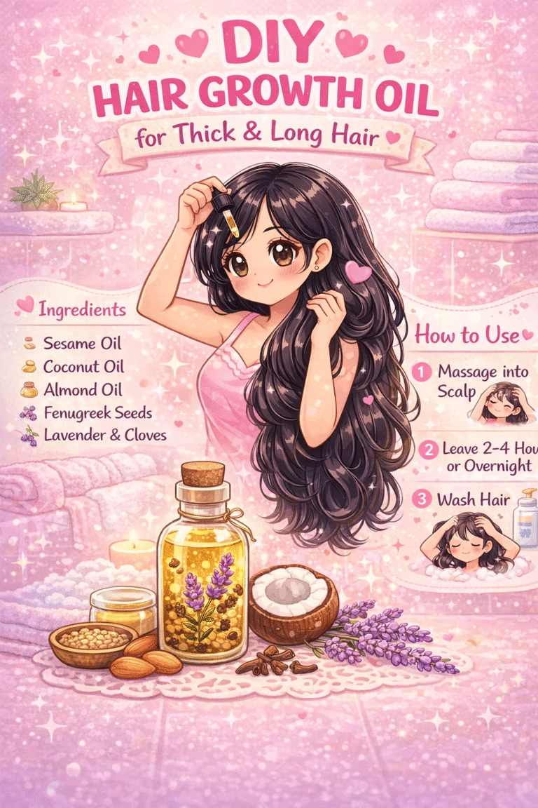 DIY Hair Growth Oil Recipe for Thick and Long Hair  Natural Scalp Treatment Guide
