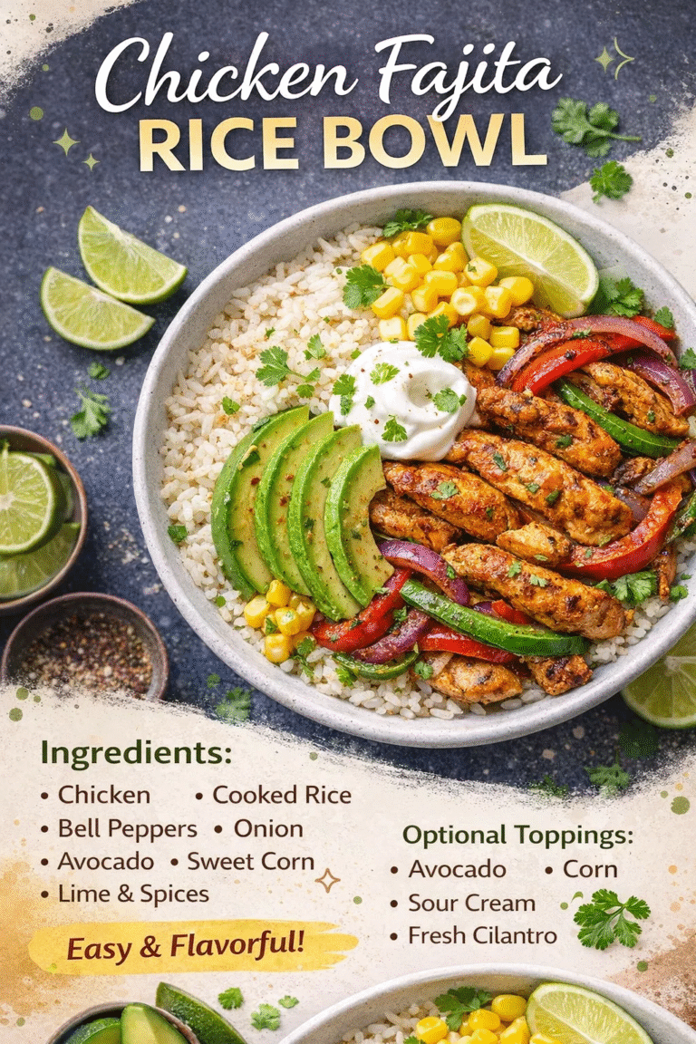 Easy Chicken Fajita Rice Bowl Recipe – Healthy 20-Minute Weeknight Dinner Meal Prep Ideas