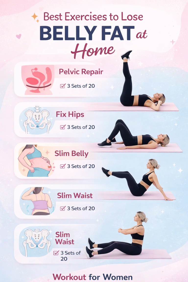 Effective Exercises to Lose Belly Fat at Home  Get a Slim Waist  Workout for Women