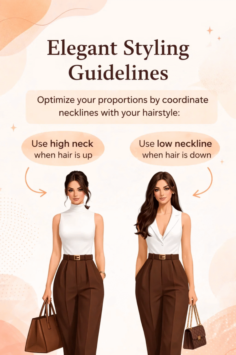 Elegant Styling Rules Best Hair and Neckline Combinations for Professional Outfits