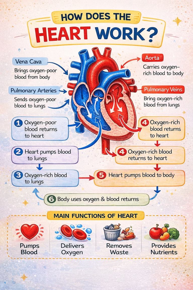 How the Heart Works Human Anatomy Diagram and Circulatory System Functions