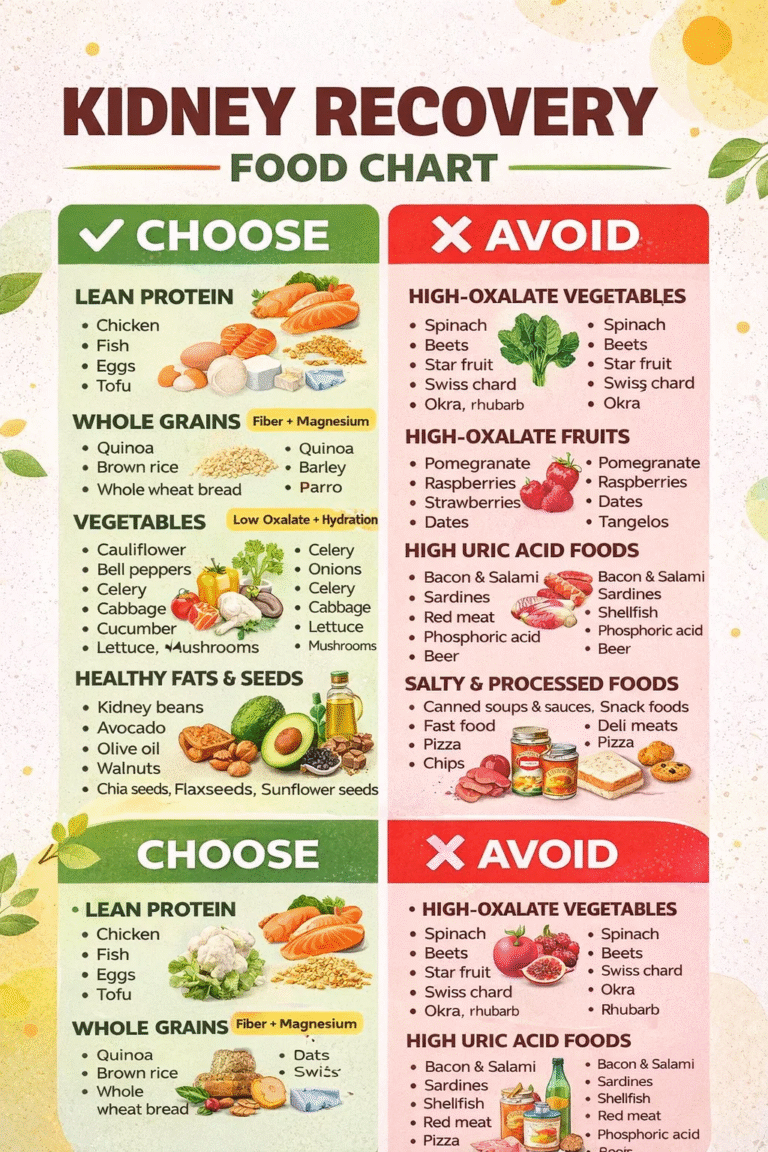 Kidney Recovery Food Chart  Renal Diet Planner PDF  Kidney Disease Meal Prep List