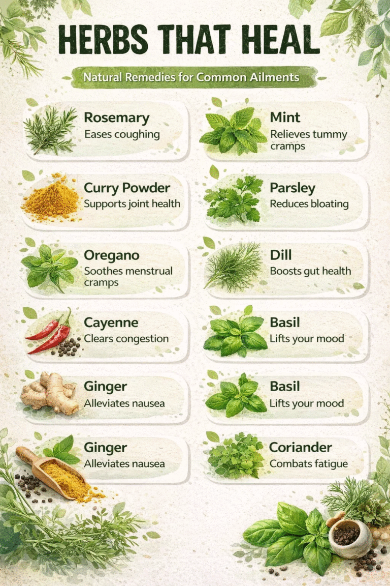 Natural Remedies Herbs That Heal for Digestion, Pain Relief, and Wellness Poster