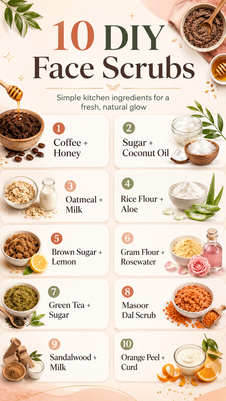 10 DIY Face Scrubs for Glowing Skin Using Natural Kitchen Ingredients