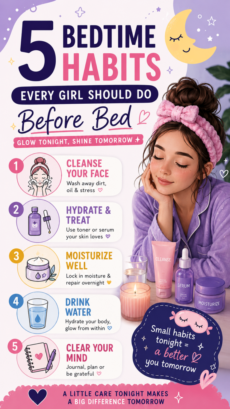 5 Bedtime Habits Every Girl Needs for Glowing Skin  Night Skincare Routine
