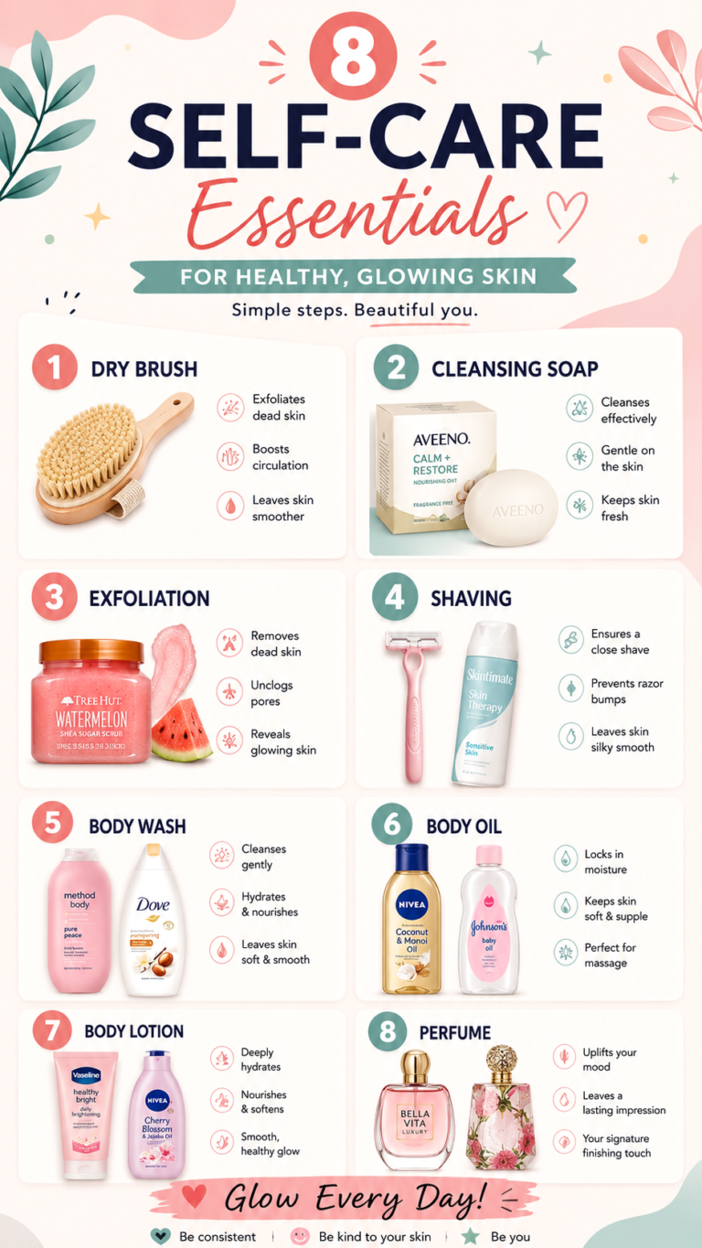8 Essential Self Care Tips for Healthy Glowing Skin  Daily Body Care Routine