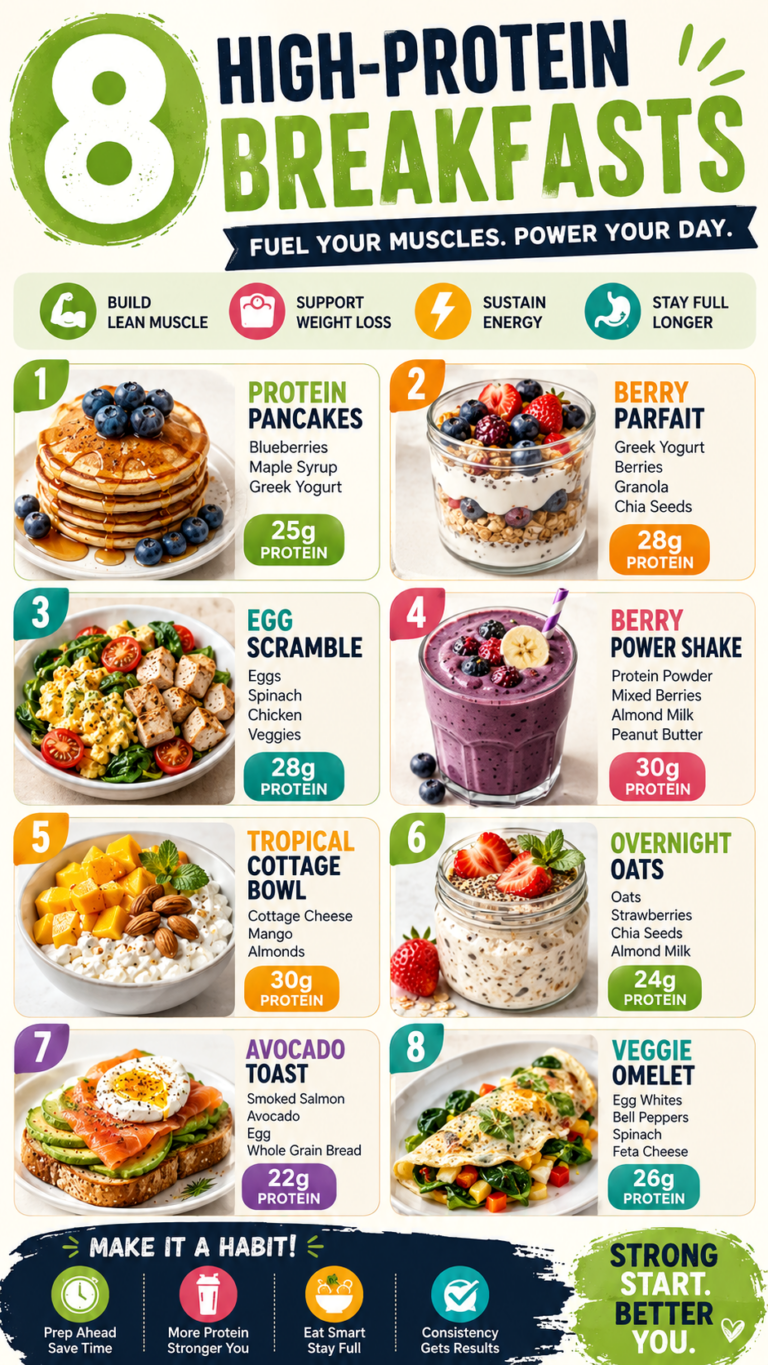 8 High-Protein Breakfasts for Muscle Gain, Fat Loss  Healthy Weight Management