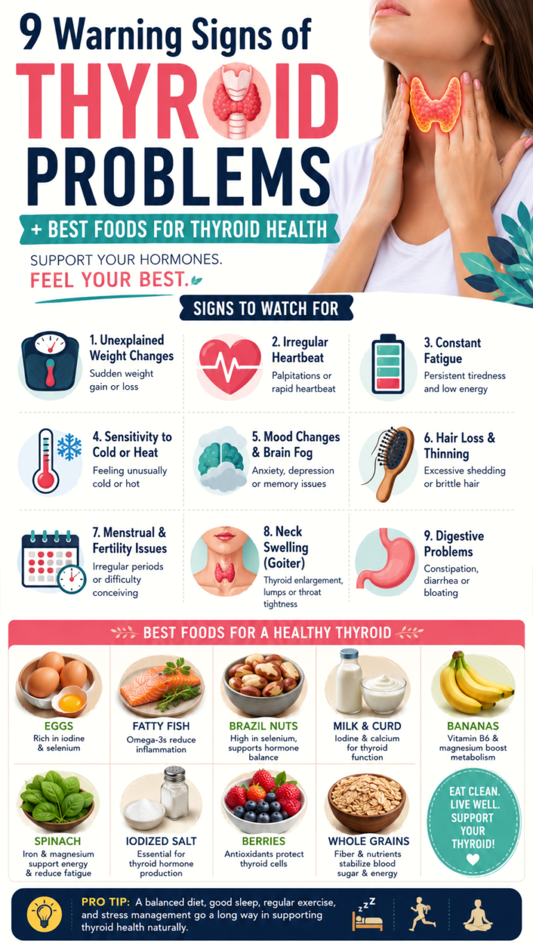9 Thyroid Problem Warning Signs  Best Foods for Thyroid Health and Hormone Balance