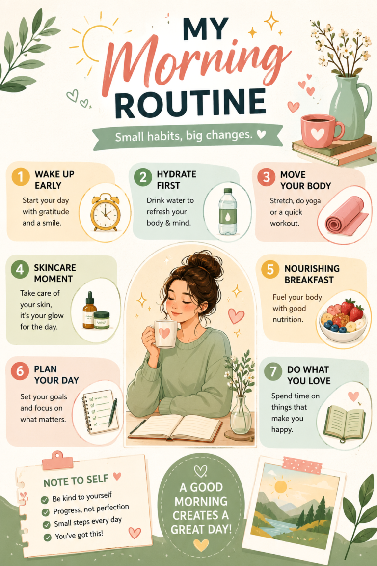 Gentle Morning Routine Checklist for a Productive, Healthy and Positive Start Every Day