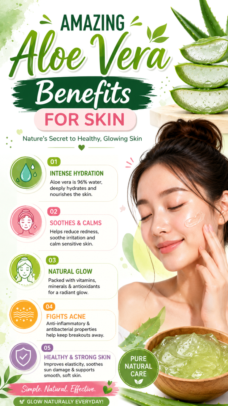 Aloe Vera Benefits for Skin Hydration, Acne Relief  Natural Glow Secrets