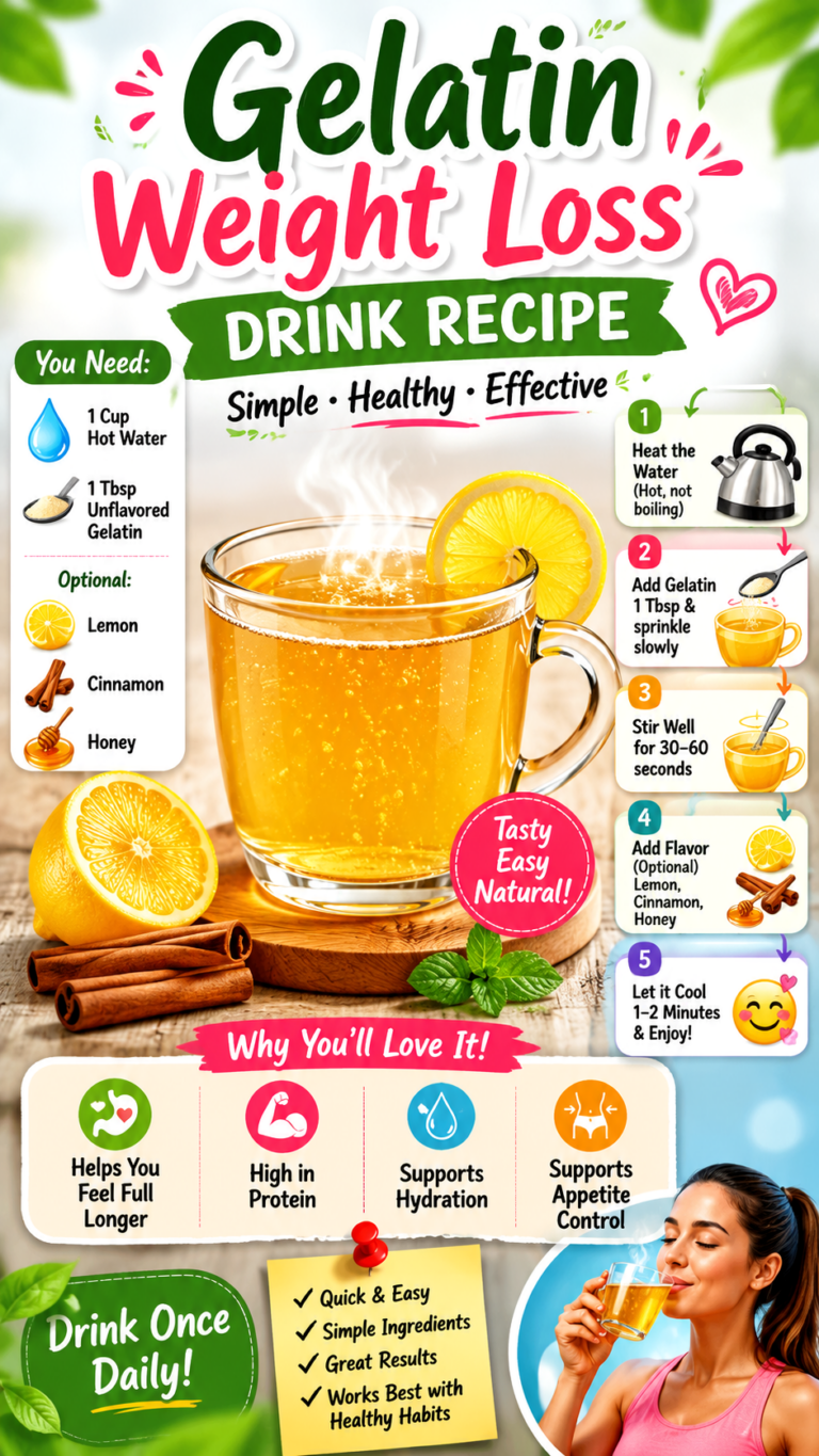Gelatin Weight Loss Drink Recipe for Appetite Control and Fat Burning