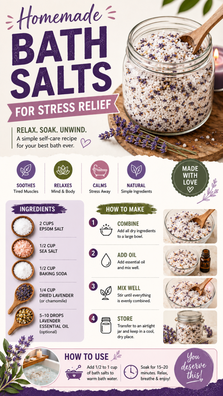 Homemade Lavender Bath Salts Recipe for Relaxation, Stress Relief  Self-Care