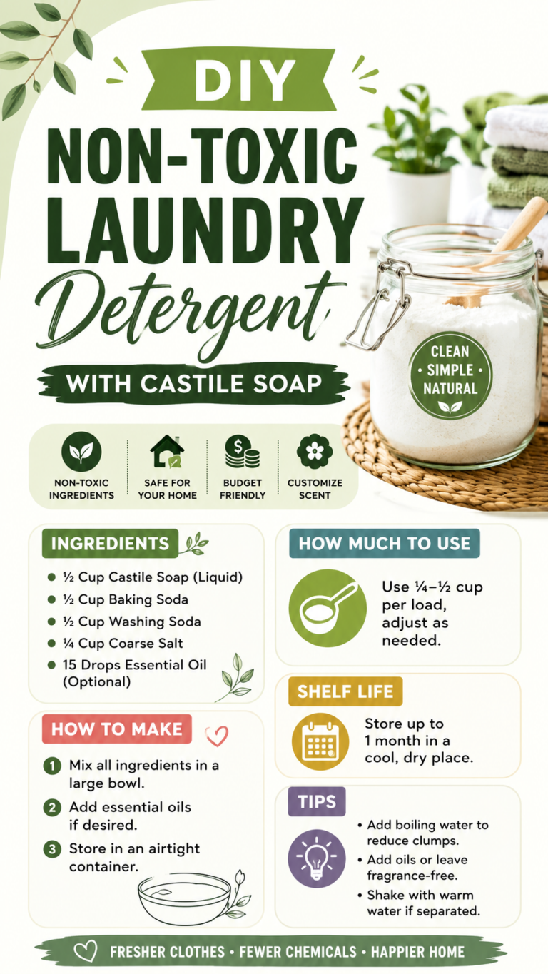 DIY Non-Toxic Laundry Detergent Recipe with Castile Soap for Natural Cleaning