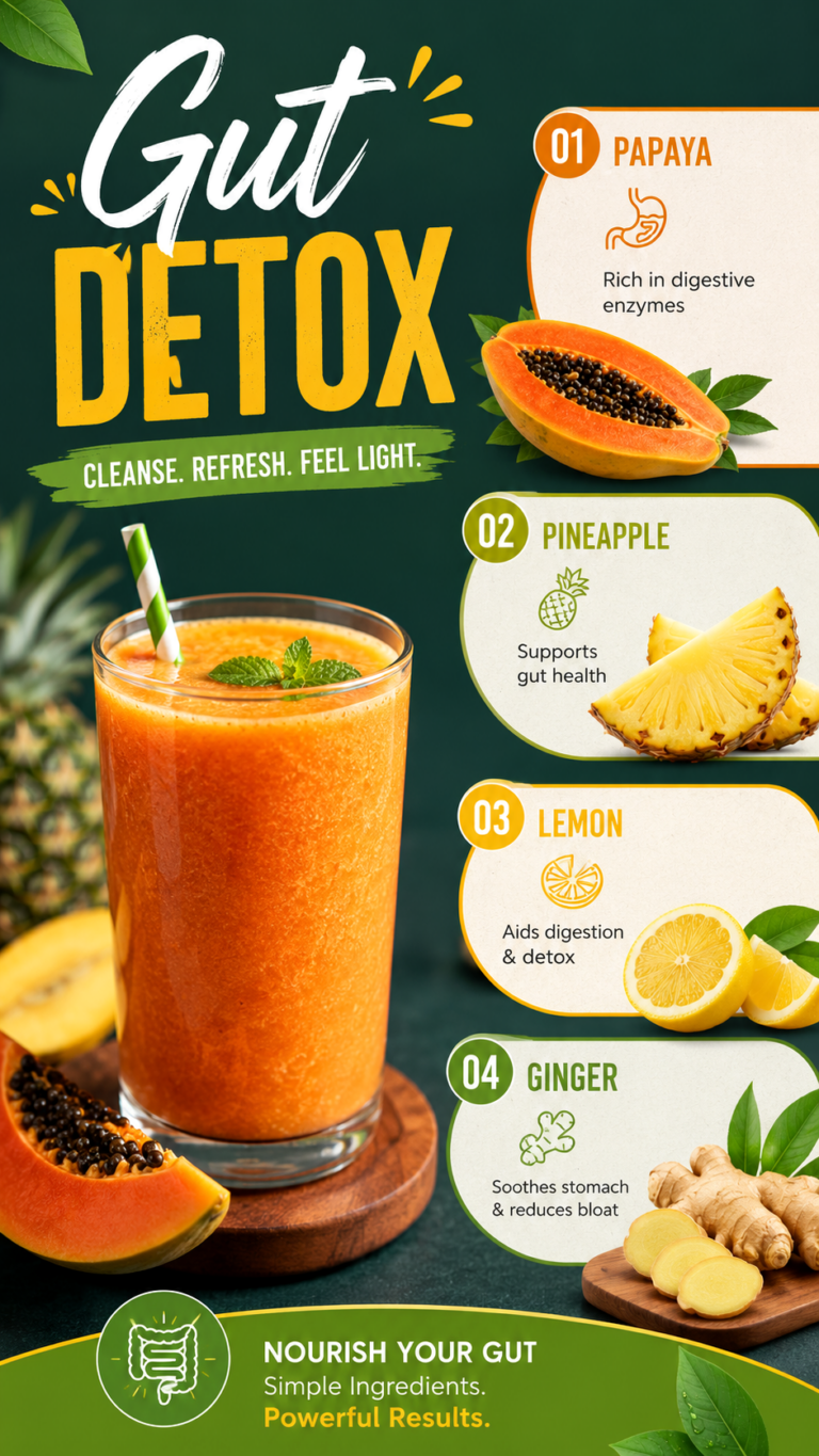 Gut Detox Smoothie Recipe for Digestion  Gut Health Fitness Tips USA