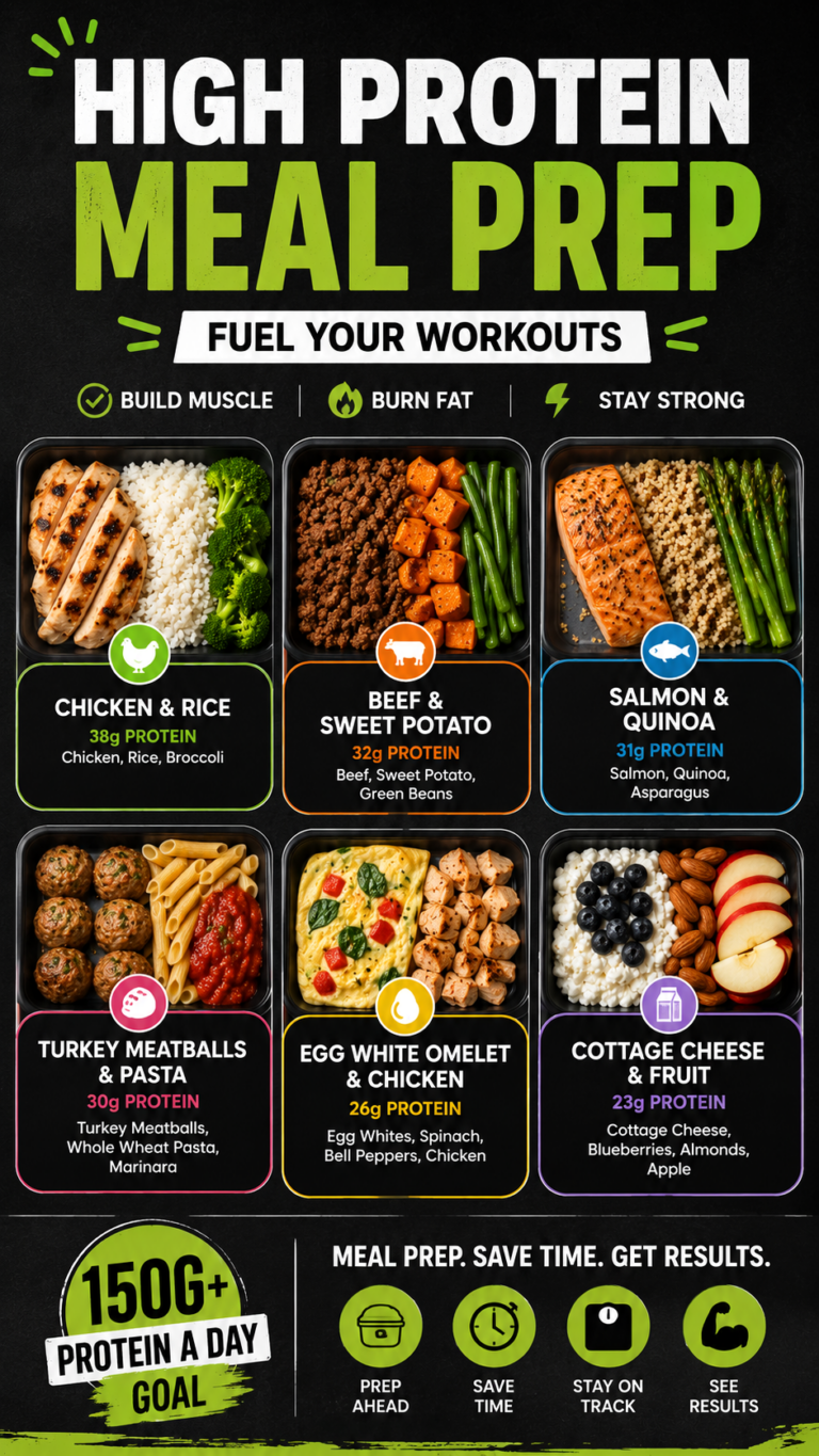 High Protein Gym Meal Prep Ideas for Fat Loss, Muscle Gain  Strength Training Meals