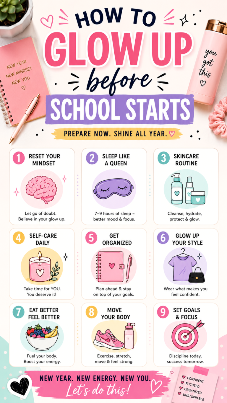 How to Glow Up Before School Starts Back-to-School Self Care  Confidence Tips