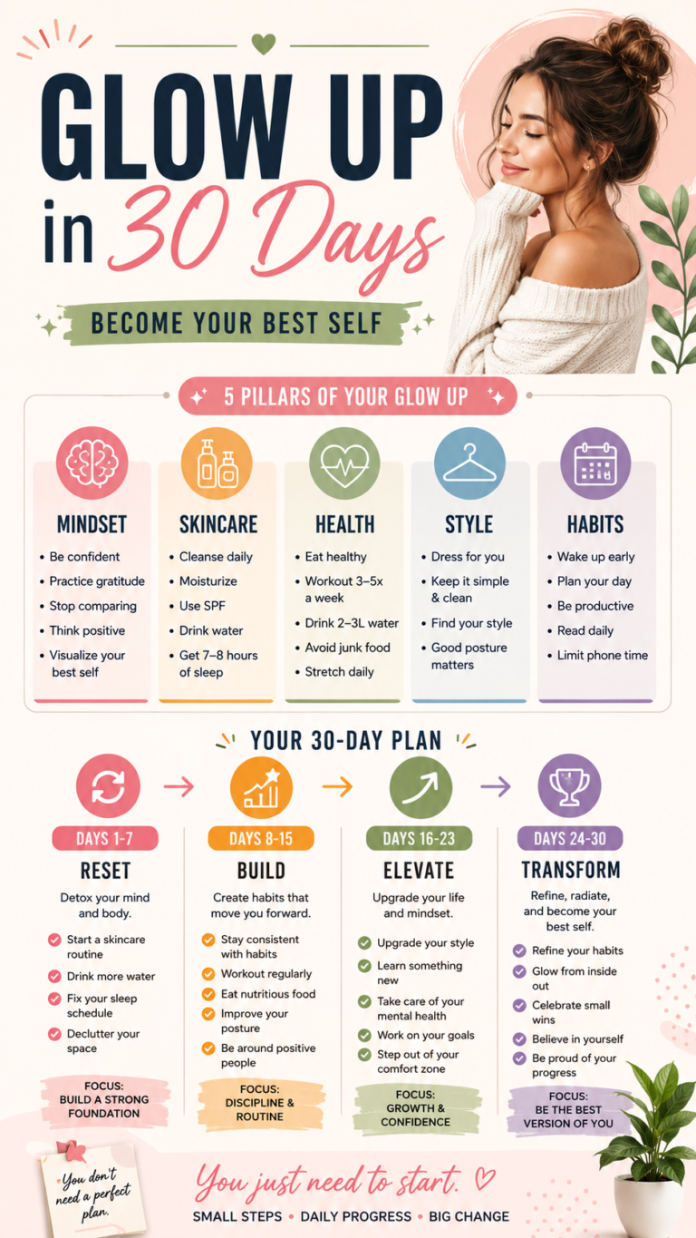 How to Glow Up in 30 Days Ultimate Self Improvement Plan for Confidence