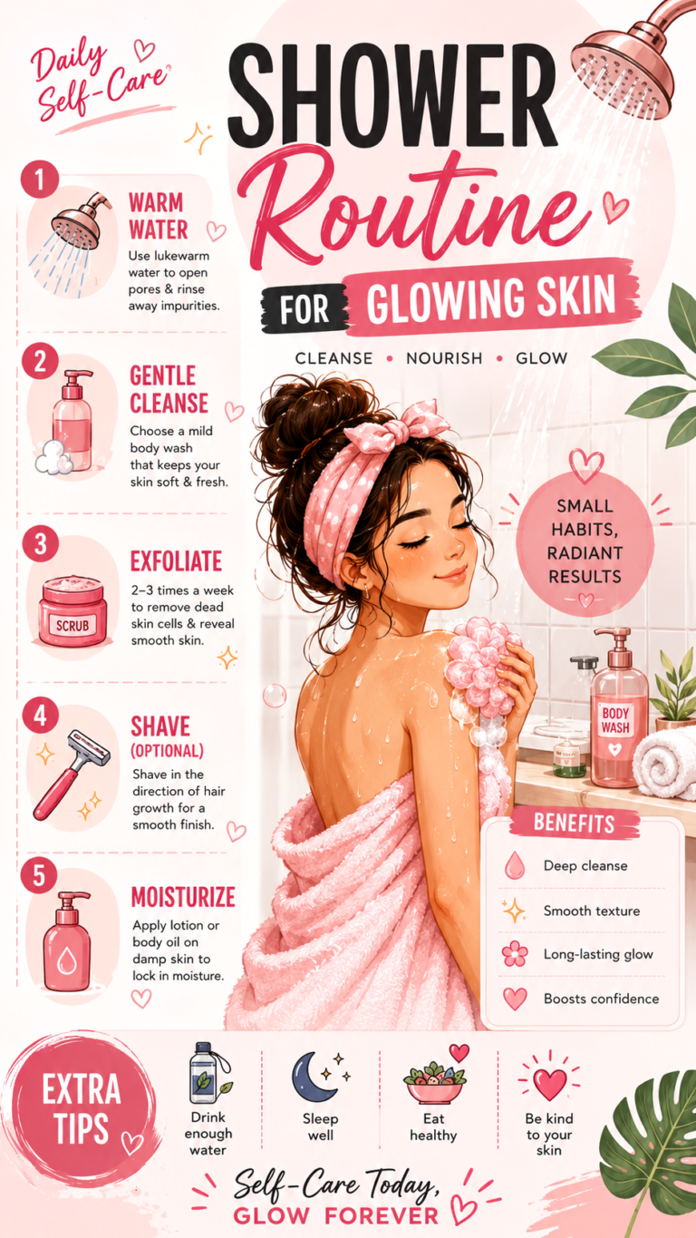 Shower Routine for Glowing Skin  Instant Glow Up Tips for Soft Radiant Skin