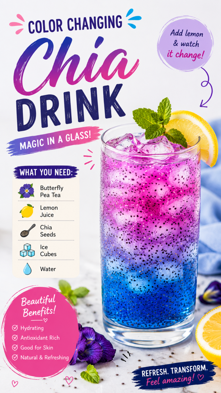 Color-Changing Chia Drink Recipe with Butterfly Pea Tea  Healthy Refreshing Summer Drink