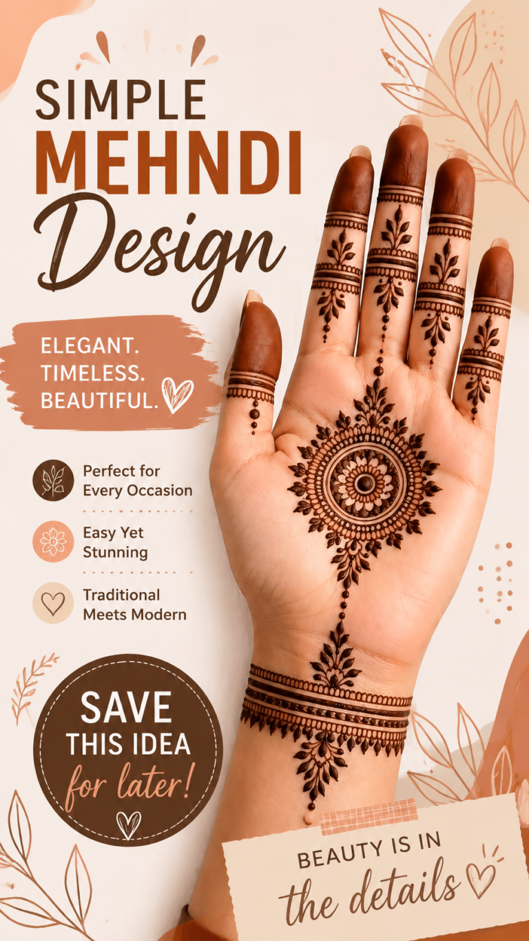 Elegant Simple Mandala Mehndi Design for Palm  Easy Henna Inspiration