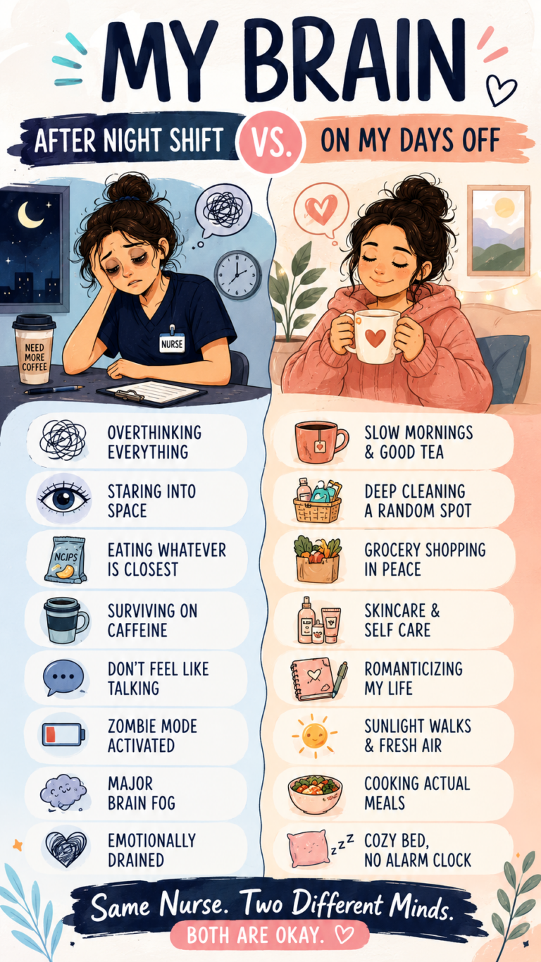 Night Shift Nurse Brain vs Days Off Self-Care, Recovery  Real Nurse Life