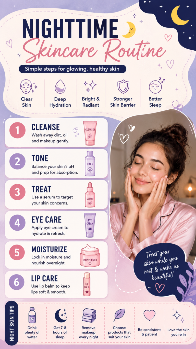 Night Skincare Routine 7 Steps for Clear, Glowing  Healthy Skin Every Night