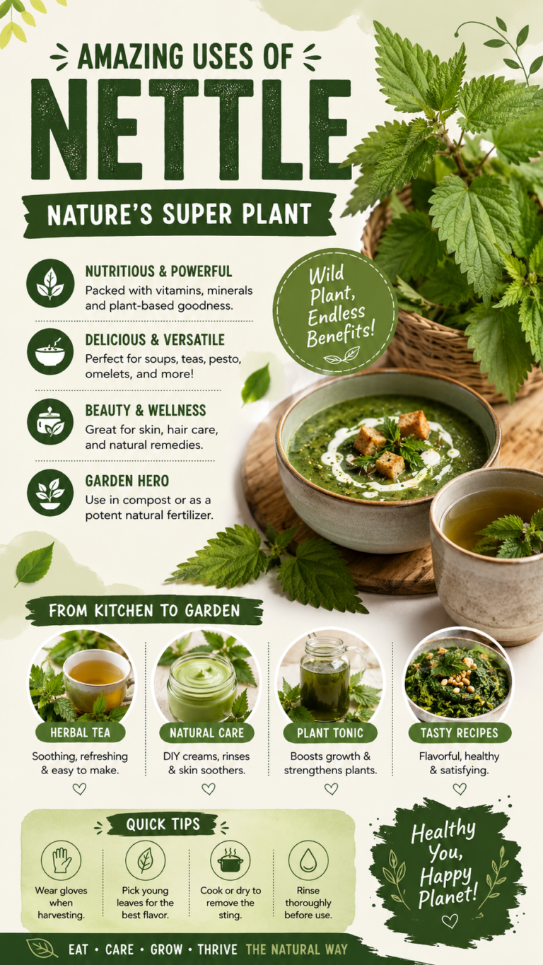 Nettle Plant Benefits, Recipes  Natural Remedies Guide for Health and Garden Use