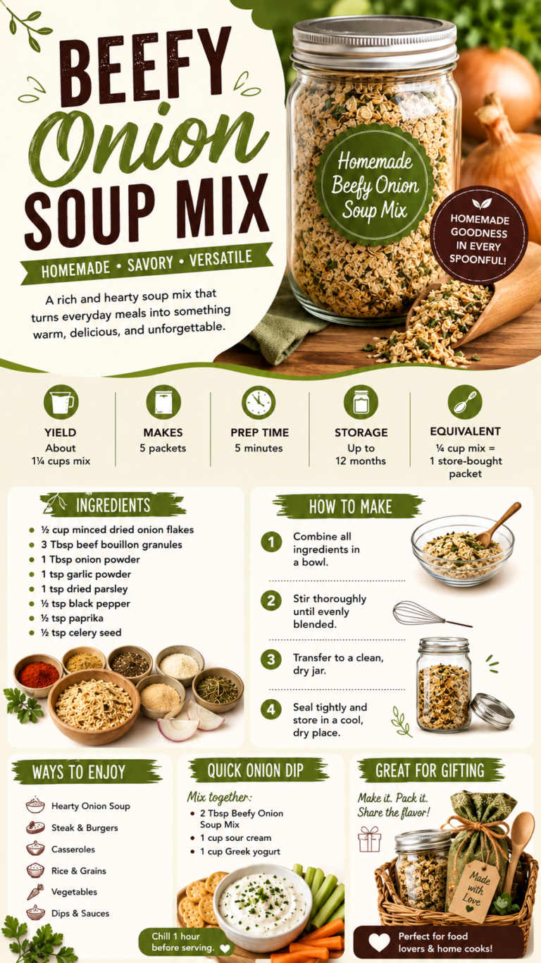 Homemade Beefy Onion Soup Mix Recipe  Easy Pantry Staple for Soups, Dips  Roasts