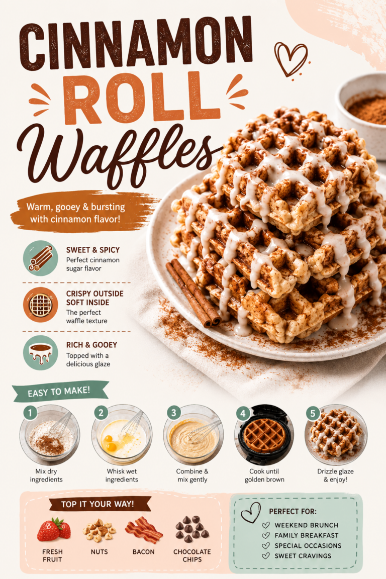 Cinnamon Roll Waffles Recipe That Tastes Like Dessert  Easy Homemade Brunch Idea