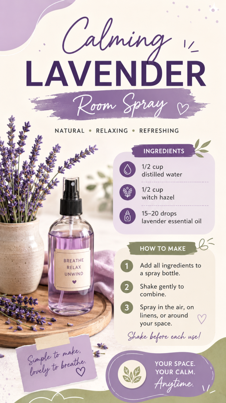 DIY Calming Lavender Room Spray Recipe for a Relaxing and Fresh Home Atmosphere
