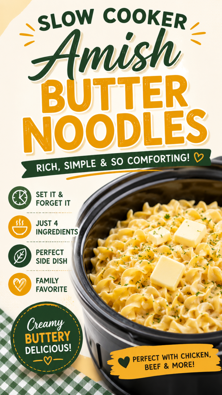 Slow Cooker Amish Butter Noodles Recipe Easy Comfort Food Crockpot Side Dish