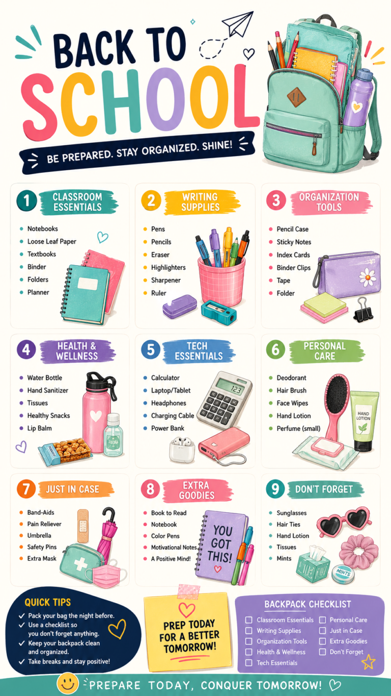 Back to School Checklist Essential Backpack Must-Haves for Students 2026